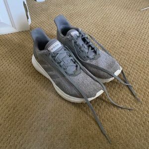 Grey Adidas cloud foam tennis shoes